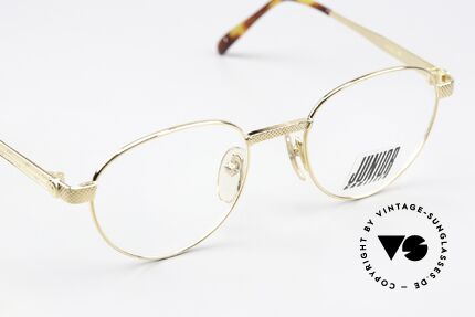 Jean Paul Gaultier 57-3177 Panto Frame Gold Plated, NO RETRO glasses, but true vintage glasses + case, Made for Men and Women