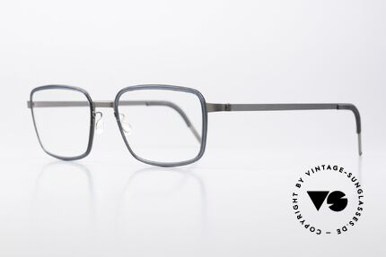 Lindberg 9754 Strip Titanium Classic Men's Frame XL, 145mm wide gentlemen's frame in bluish / anthracite, Made for Men