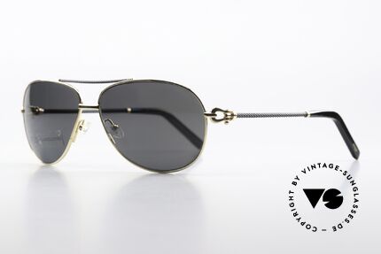 Fred Force10 8466 Luxury Aviator Sunglasses, the temples and bridge are twisted like a black hawser, Made for Men and Women