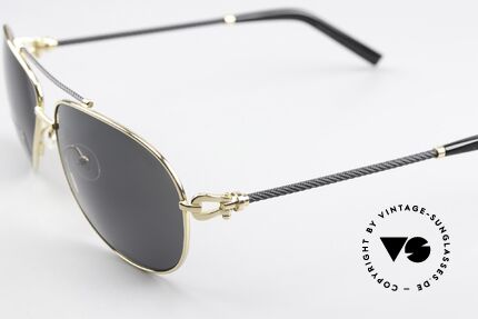 Fred Force10 8466 Luxury Aviator Sunglasses, precious GOLD-plated, handmade in France, size 64/14, Made for Men and Women