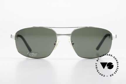 Cartier Spirit Brushed Platinum Shades, with POLARIZED sun lenses; large size 60x18, 130, Made for Men