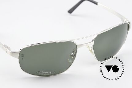 Cartier Spirit Brushed Platinum Shades, sun lenses can be replaced with prescription lenses, Made for Men