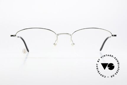 Cartier Semi T-Eye H XL Men's Titan Frame Nylor, comfortable half-rimless Nylor frame; Titanium, Made for Men