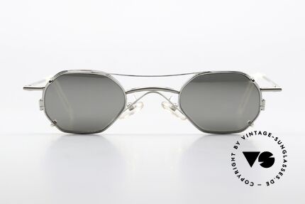 Christian Roth 2401 Silver Mirrored Sun Clip, rare vintage designer specs in silver / silver-chrome, Made for Men and Women