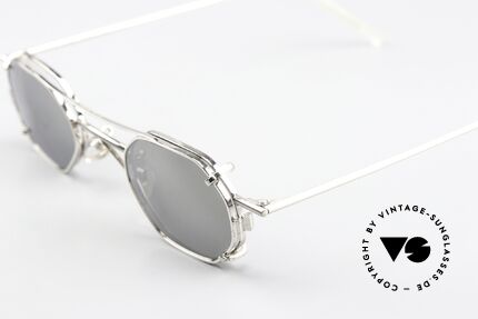 Christian Roth 2401 Silver Mirrored Sun Clip, with removeable CLIP-ON: silver mirrored, 100% UV, Made for Men and Women