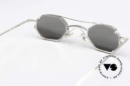 Christian Roth 2401 Silver Mirrored Sun Clip, the SMALL frame is perfect for strong prescriptions, Made for Men and Women