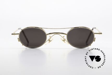 Christian Roth 2400 Gold Plated Frame Clip On, oval vintage 90's designer sunglasses, GOLD-plated, Made for Men and Women