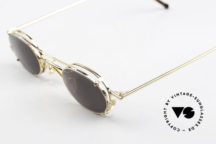 Christian Roth 2400 Gold Plated Frame Clip On, with removeable CLIP-ON (for 100% UV protection), Made for Men and Women