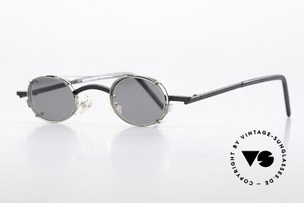Christian Roth 2505 Oval Frame Silver Clip On, SMALL frame: lens height 27mm & lens width 37mm, Made for Men and Women