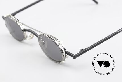 Christian Roth 2505 Oval Frame Silver Clip On, with removeable CLIP-ON (for 100% UV protection), Made for Men and Women
