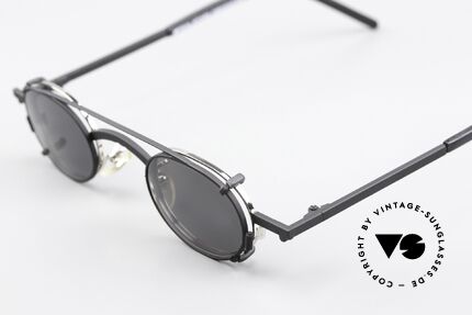Christian Roth 2505 Oval Frame Black Clip On, with removeable CLIP-ON (for 100% UV protection), Made for Men and Women