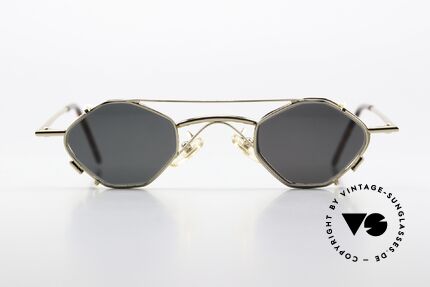 Christian Roth 2402 Octagonal Glasses Clip On, rare vintage 90's designer sunglasses, GOLD-plated, Made for Men and Women