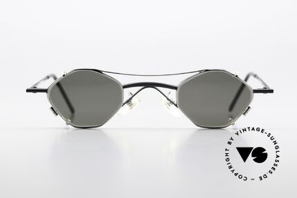 Christian Roth 2402 For Strong Prescriptions, 90's designer specs; matte black and silver chrome, Made for Men and Women