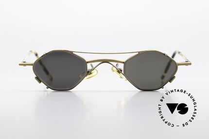 Christian Roth 2402 Octag Frame Antique Gold, rare vintage 1990's designer specs in antique-gold, Made for Men and Women