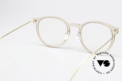 Lindberg 6603 NOW Frame Crystal Clear Gold, original DEMO glasses can be exchanged as desired, Made for Women