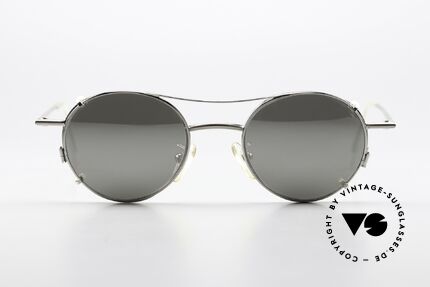 Christian Roth 2405 Silver Mirrored Sun Clip, rare vintage designer specs in silver / silver-chrome, Made for Men and Women