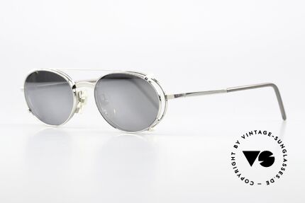 Christian Roth 2570 Silver Mirrored Clip On, OVAL frame: lens height 37mm and lens width 49mm, Made for Men and Women