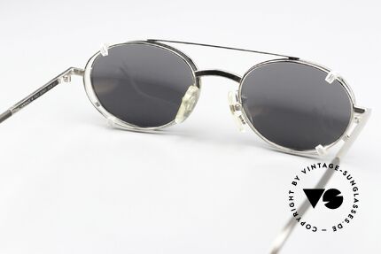 Christian Roth 2570 Silver Mirrored Clip On, very functional (progressive lenses) & sun protection, Made for Men and Women