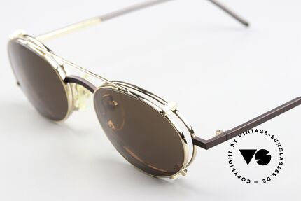 Christian Roth 2570 Functional Vintage Glasses, with removeable CLIP-ON: brown, 100% UV protection, Made for Men and Women