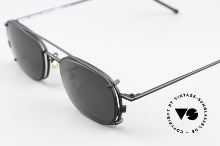 Christian Roth 2404 Square Eyewear Clip On, with removeable CLIP-ON: gray, 100% UV protection, Made for Men and Women