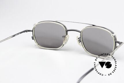 Christian Roth 2404 Antique Gray With Clip On, very functional (progressive lenses) & sun protection, Made for Men and Women