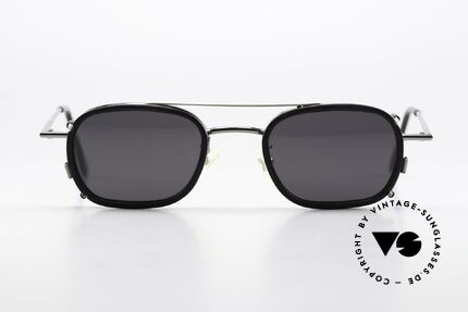 Christian Roth 2404 Gunmetal With Clip On, rare vintage designer eyeglasses in gunmetal / silver, Made for Men and Women