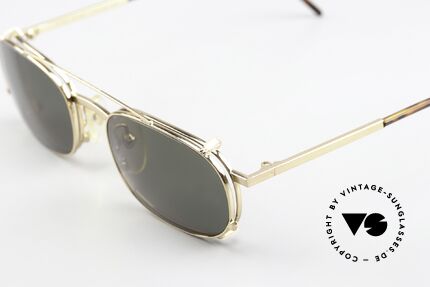 Christian Roth 2571 Clip-On Specs From 1994, with removeable CLIP-ON: green, 100% UV protection, Made for Men and Women
