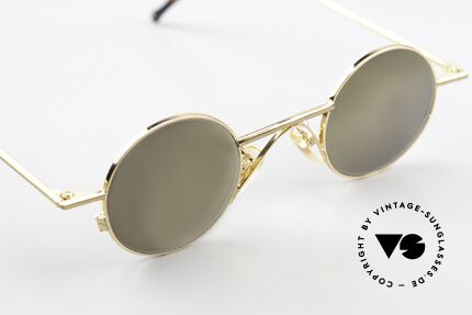 Christian Roth 2408 Gold Mirrored Sun Lenses, puristic & functional frame design: Bauhaus style, Made for Men and Women
