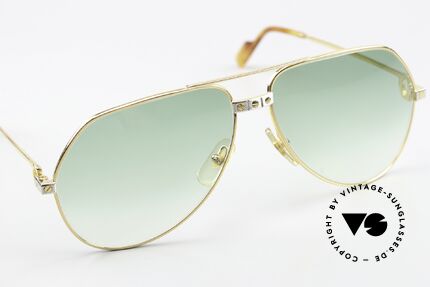 Cartier Vendome Santos - L 80's Luxury Aviator Frame, new lenses in green-gradient with 100% UV protection, Made for Men and Women