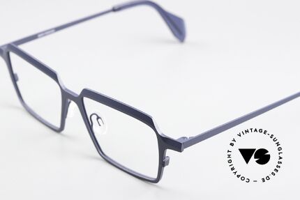 Theo Belgium Flanders Square Titanium Eyewear, 2015's frame in size 51-15, color 353 (dark blue), Made for Men and Women