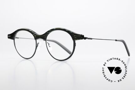 Theo Belgium Ovy Interesting Frame Pattern, acetate front with temples / arms of stainless steel, Made for Men and Women