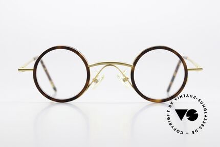 Christian Roth 2408 Round Frame Bauhaus Style, frame finish with "shiny gold" and "matte gold", Made for Men and Women