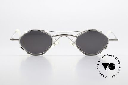 Christian Roth 2402 Designer Eyewear From 1992, 90's designer specs in silver-chrome & matte silver, Made for Men and Women