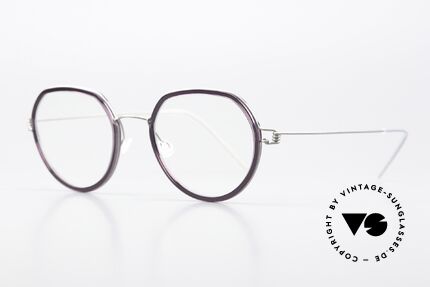 Lindberg Gillian Air Titan Rim Titanium and Dark Violet, striking refined Air Titan frame with Acetate inner rim, Made for Women
