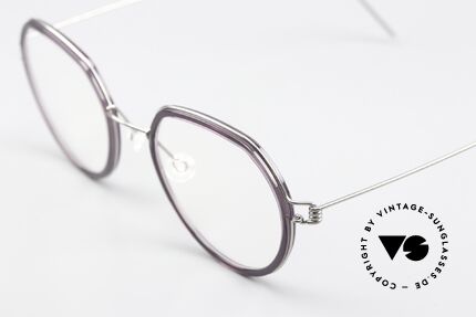 Lindberg Gillian Air Titan Rim Shiny Silver & Dark Violet, color P10 = shiny silver with acetate in "dark violet", Made for Women