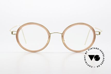 Lindberg Fay Air Titan Rim Titan Specs Ladies Color, more of a designer frame for ladies, as matt gold & pink, Made for Women