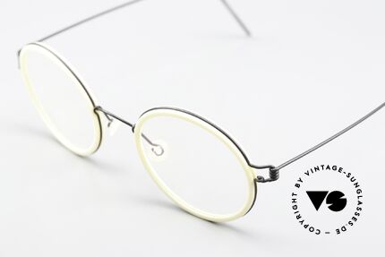 Lindberg Cameron 46 Air Titan Rim Titan Frame Black White, striking refined Air Titan frame with Acetate inner rim, Made for Men and Women