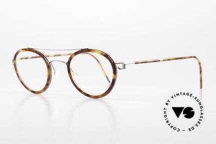 Lindberg Teitur 44 Air Titan Rim Lightweight Panto FRame, inner rim = in tortoise, in size 44/25, temple 145mm, Made for Men and Women