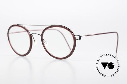 Lindberg Teitur 49 Air Titan Rim Award-Winning Eyewear, anthracite with "ruby colored" inner rim; in size 49/23, Made for Men and Women