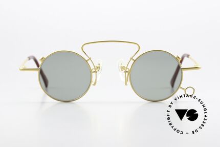 Kansai Yamamoto KY027E Crazy Round 90's Shades, gold-plated titanium frame, "crazy round design", Made for Men and Women