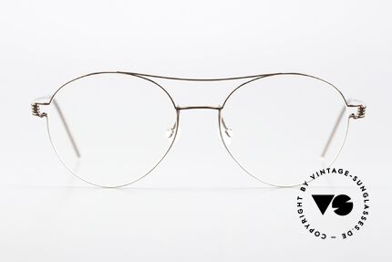 Lindberg Nomi 51 Air Titan Rim Feminine Aviator Frame, Nomi; size 51-17; col. PU12 = polished brown / bronze, Made for Women