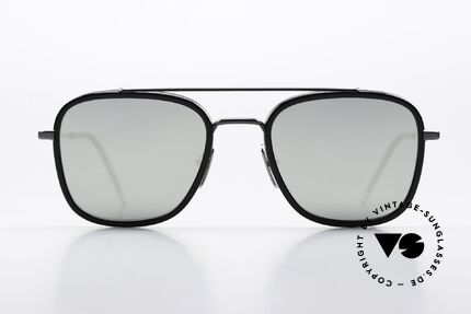 Thom Browne TBS800 Silver Mirrored Sun Lenses, titanium frame with acetate rings in size 51-20, Made for Men