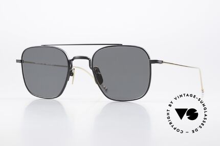 Thom Browne TBS907 Men's Shades Black Gold Details