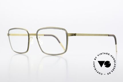 Lindberg 9754 Strip Titanium Men's Eyewear X-Large, 145mm wide gentlemen's frame in grayish and gold, Made for Men