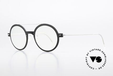 Lindberg 6543 48 NOW Black Silver Coloring, black frame front with polished silver titan temples, Made for Men and Women