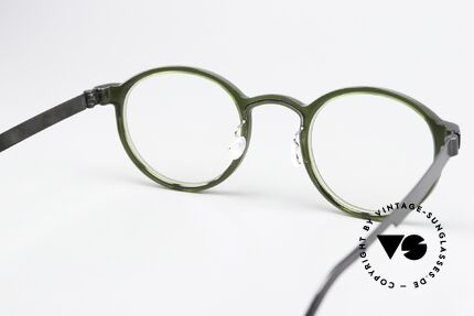 Lindberg 1014 48 Acetanium Panto Glasses Green Gray, unworn designer piece with an original Lindberg case, Made for Men and Women