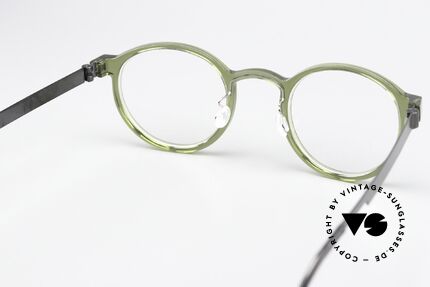 Lindberg 1014 46 Acetanium Green Gray Panto Glasses, unworn designer piece with an original Lindberg case, Made for Men and Women