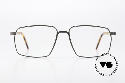 Lindberg 9635 Strip Titanium Frame With Acetate Temples, model 9635, size 56/15; gray with 'tortoise' temples, Made for Men and Women