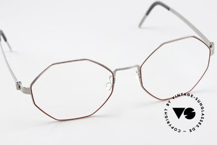 Lindberg 9609 Strip Titanium Ladies Frame Silver Red, unworn, NOS, with an original hard case by Lindberg, Made for Women
