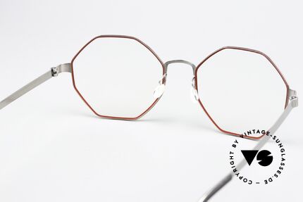 Lindberg 9609 Strip Titanium Ladies Frame Silver Red, titanium frame fits lenses (optical / sun) of any kind, Made for Women